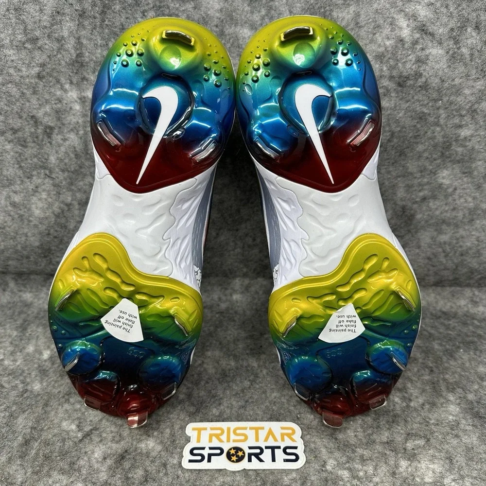 Nike Alpha Huarache Elite 4 Metal Baseball Cleats Men Size 7 Rainbow FD2745-106